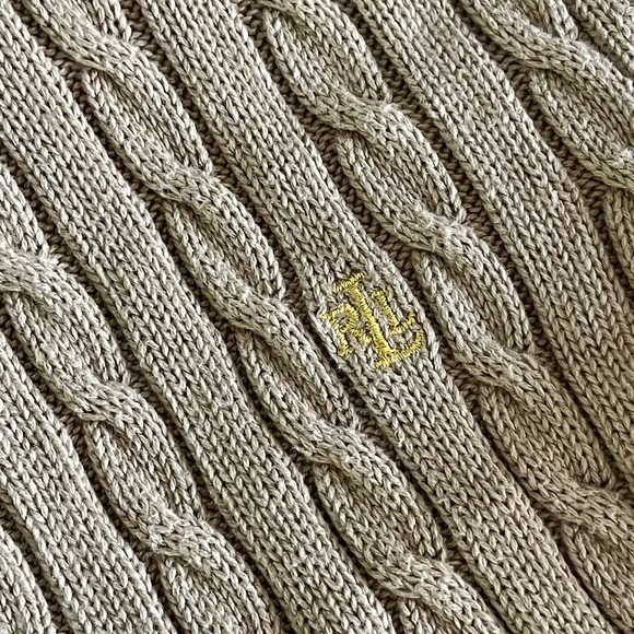 Ralph Lauren Tan Cable Knit Cardigan - Picture 3 of 8